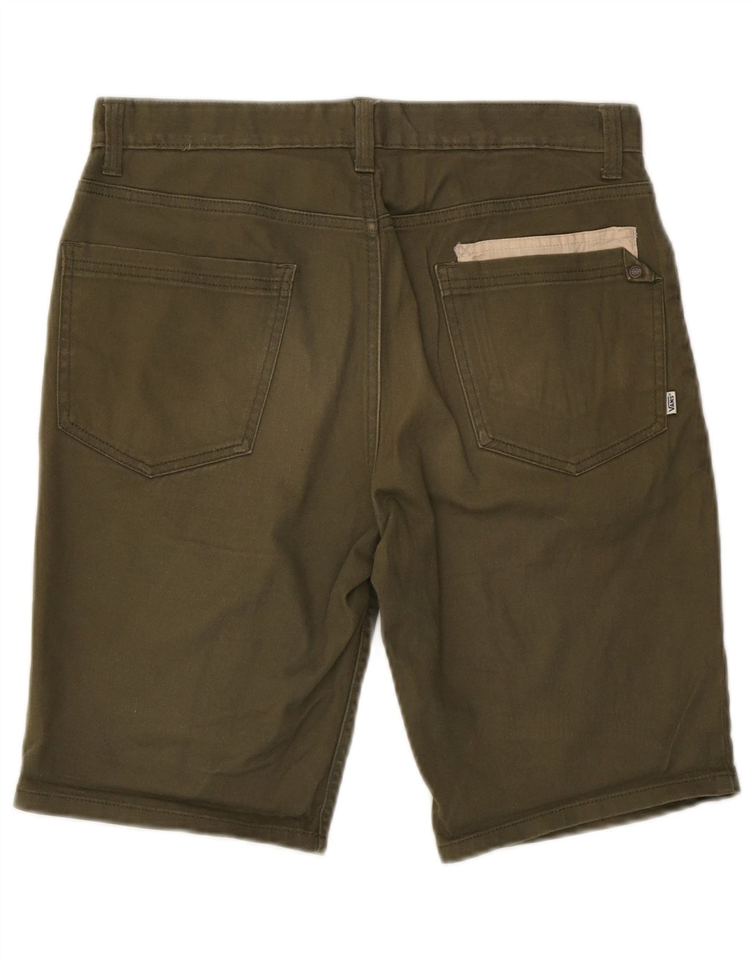 Vans Hombre Pantalones Cortos Casuales W30 Algodón Caqui Medio