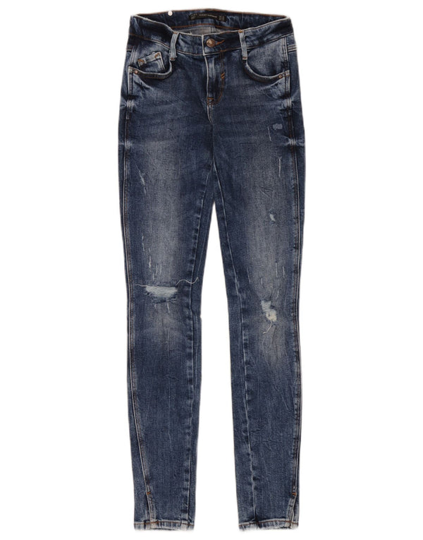 Zara Vaqueros pitillo desgastados Trafaluc para mujer EU 32 2XS W22 L30 Azul