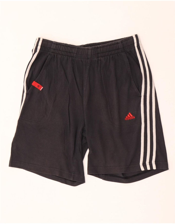 Adidas - Pantalones cortos deportivos para hombre, algodón negro mediano