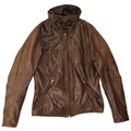 Chaqueta de cuero vintage para mujer IT 42 cuero marrón medio