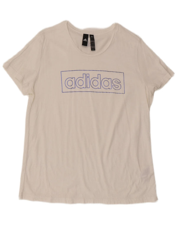 Adidas Camiseta Gráfica Mujer Top UK 20/22 XL Blanco Algodón