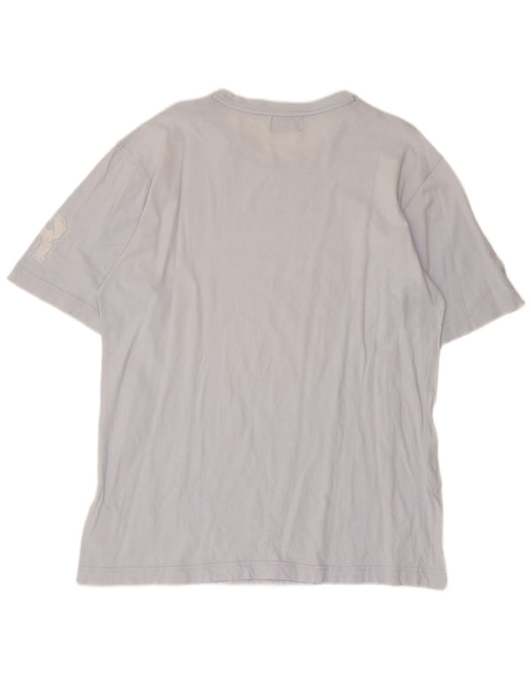 Kappa Hombre Camiseta Top Large Azul Rayas Algodón