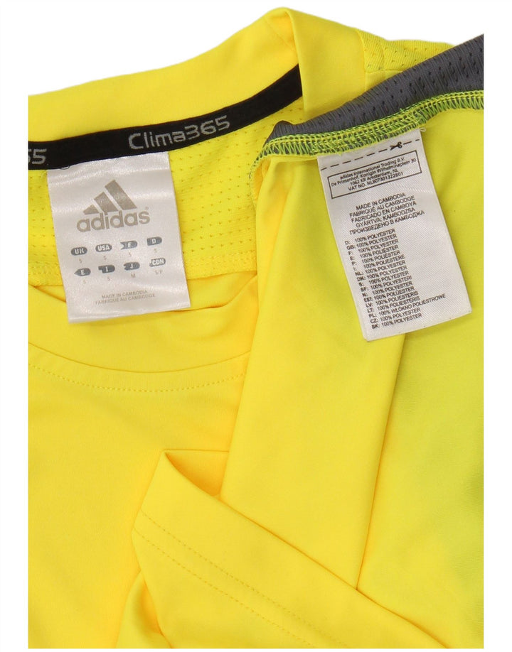 Adidas Mens Clima 365 Camiseta Top Pequeño Amarillo Colorblock Poliéster
