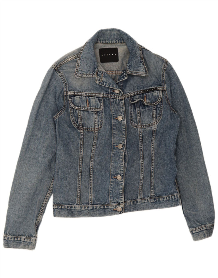 Sisley Chaqueta vaquera para mujer UK 10 Small Blue Cotton