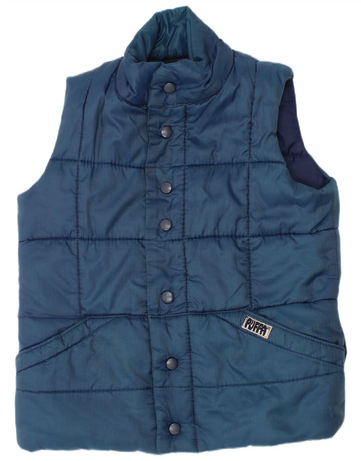 Puffa Chaleco acolchado para niños 7-8 años Grande Nylon azul