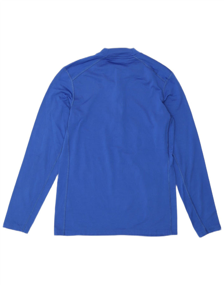NIKE Mens Dri Fit Zip Neck Pullover Tracksuit Top Medium Blue Polyester