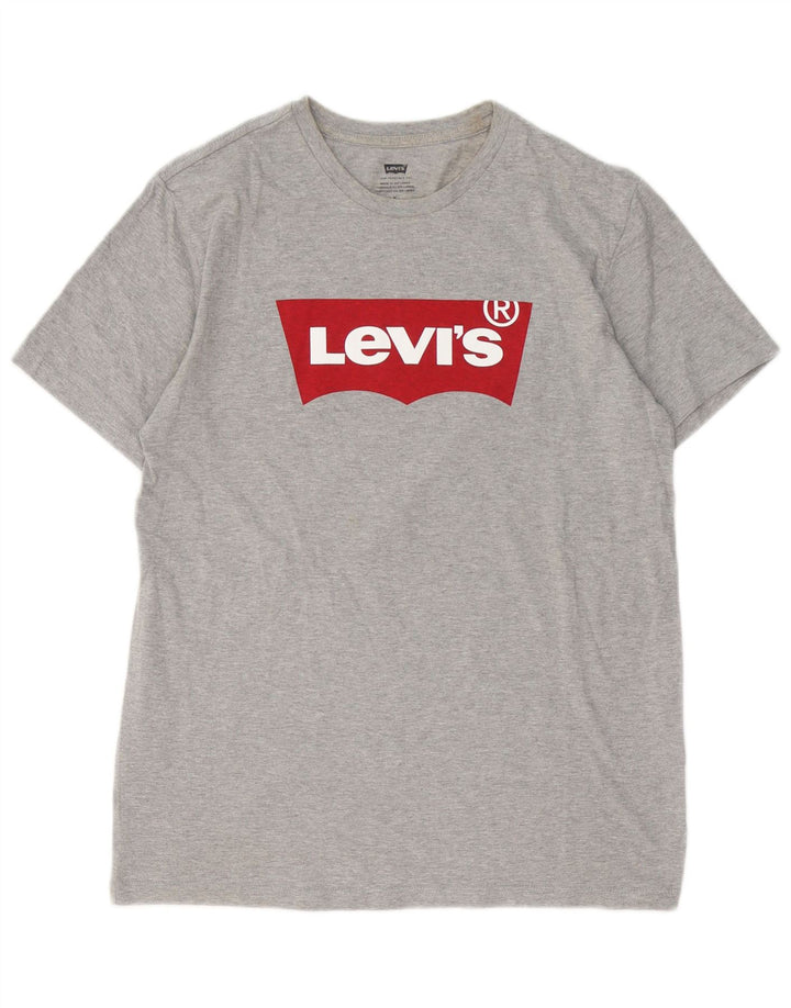 Levi's Camiseta gráfica para hombre Top de algodón moteado en gris medio