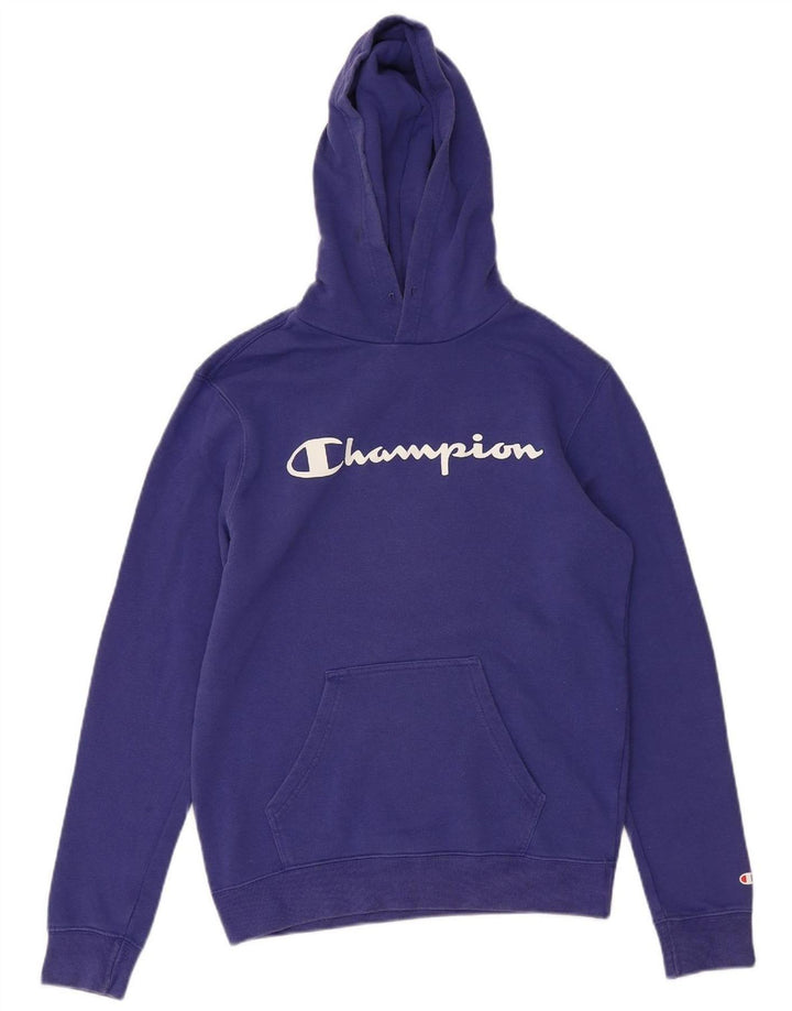 CHAMPION Mens Graphic Hoodie Jumper Small Purple