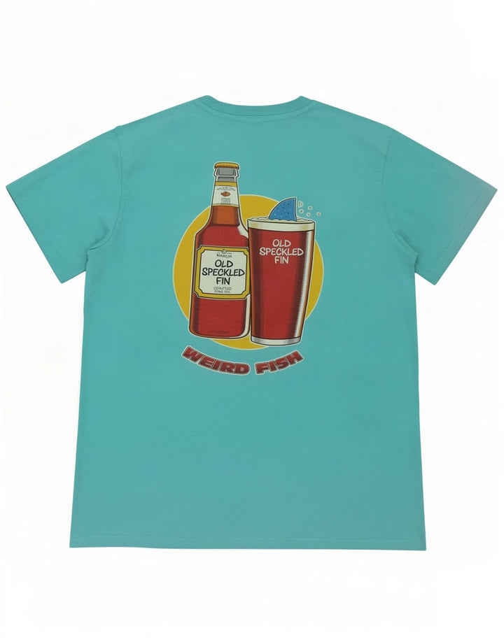 Weird Fish Camiseta gráfica para hombre Top Algodón turquesa medio