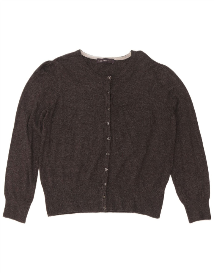 Marks & Spencer Suéter tipo cárdigan para mujer UK 44 Viscosa gris medio