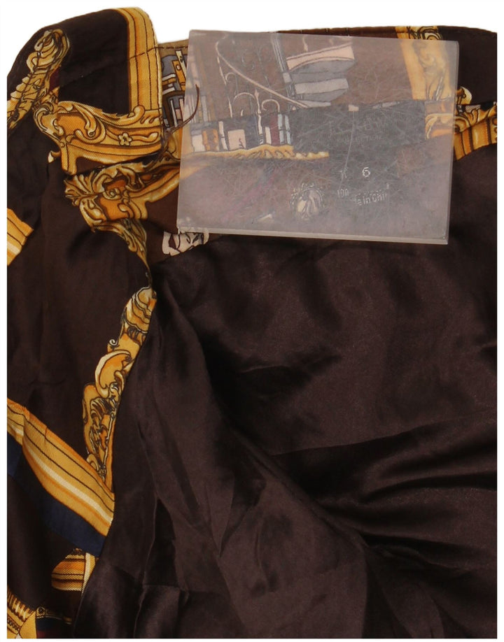 J. Crew Vestido halter con patrón abstracto para mujer US 6 Seda marrón medio