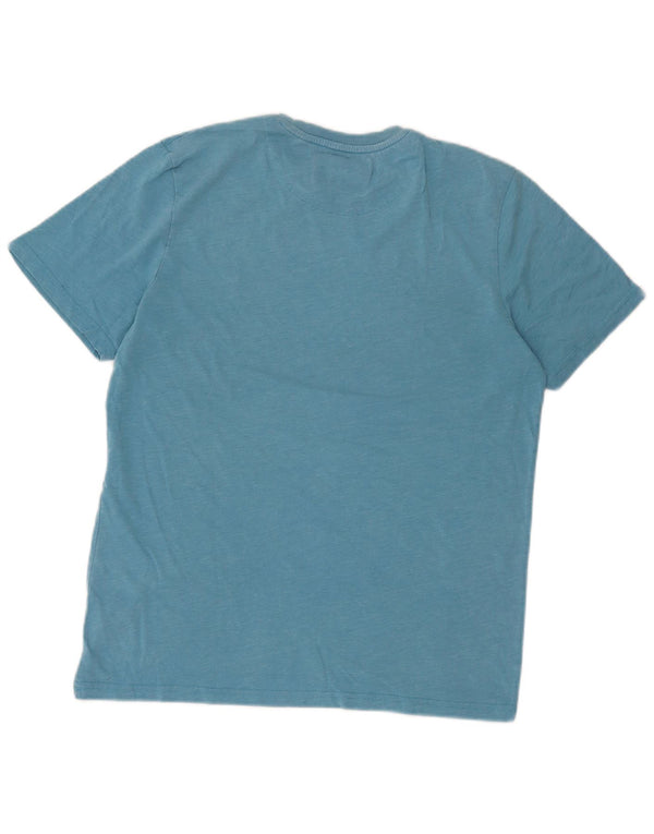 Camiseta Lyle & Scott para hombre Top de algodón moteado azul medio