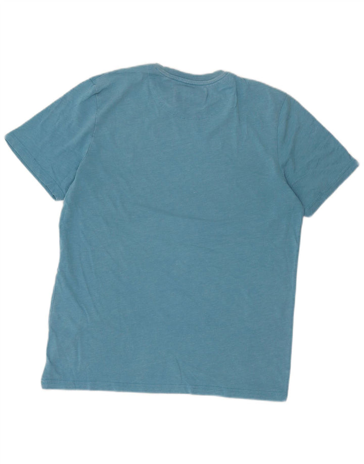 Camiseta Lyle & Scott para hombre Top de algodón moteado azul medio