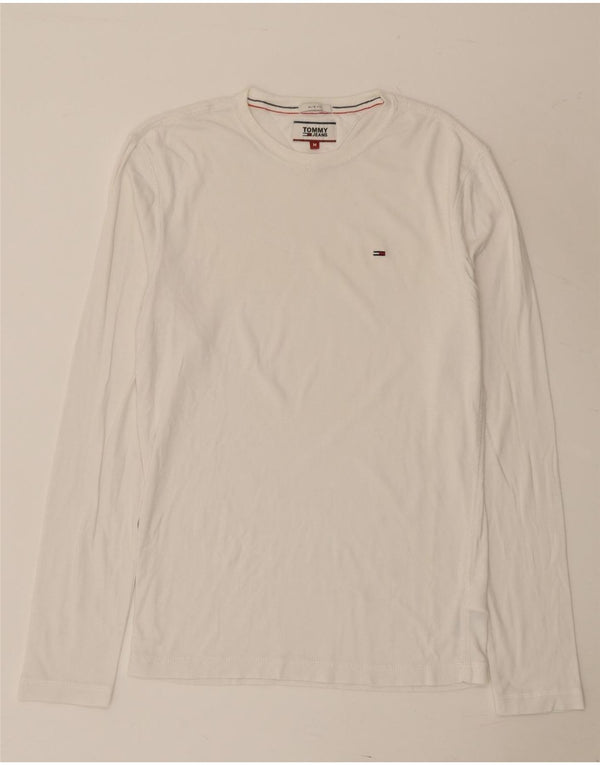 Tommy Hilfiger Hombre Slim Fit Top Manga Larga Algodón Blanco Mediano