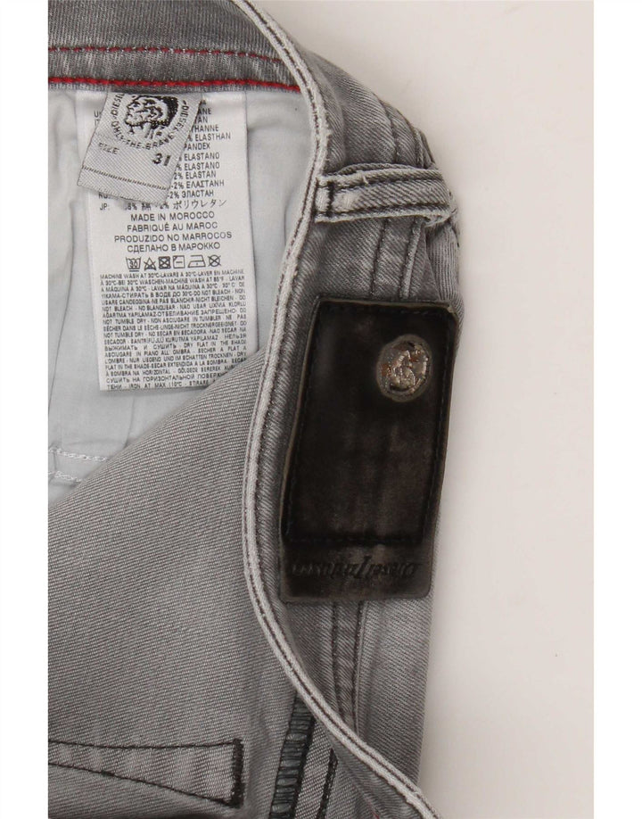 Diesel Mens Buster Regular Tapered Jeans W31 L29 Grey Cotton