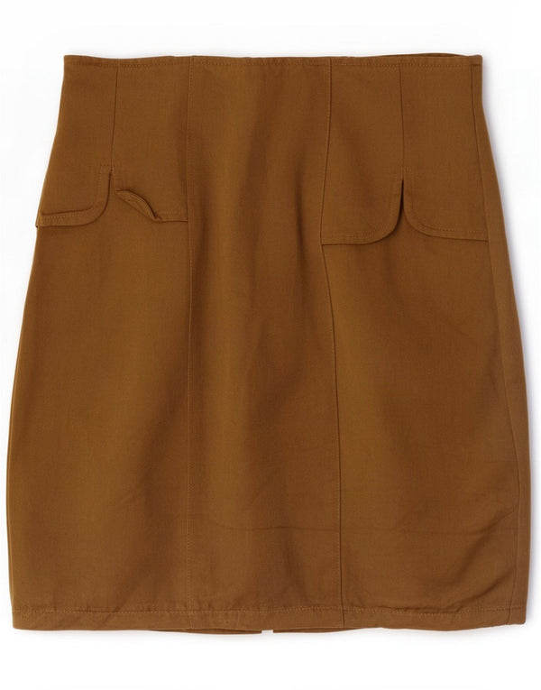 Falda lápiz vintage para mujer pequeña W25 Beige