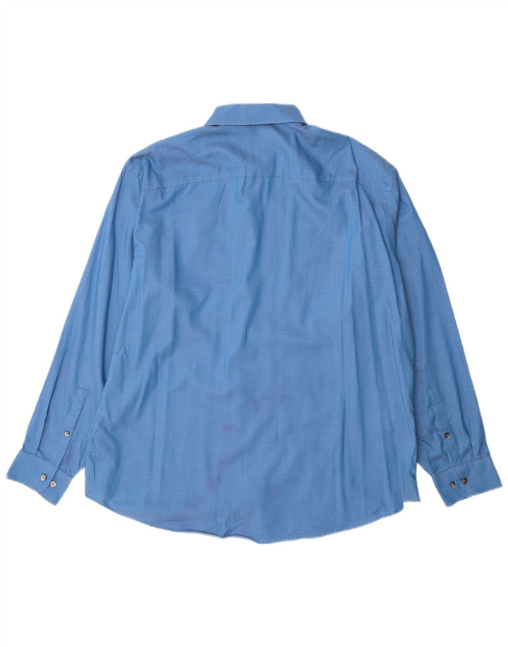 Calvin Klein Camisa de corte regular para hombre Talla 17 XL Algodón con manchas azules