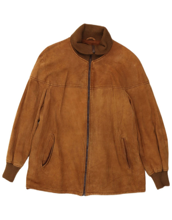Chaqueta de ante vintage para mujer IT 48 XL cuero marrón
