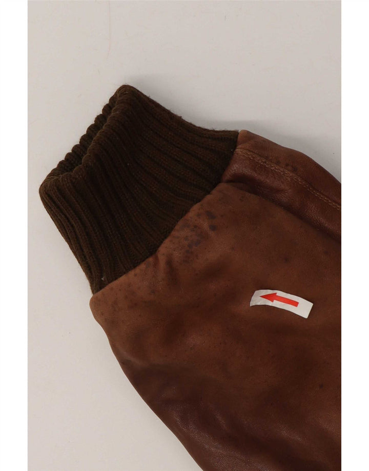 Chaqueta de cuero vintage para hombre UK 36 Small Brown