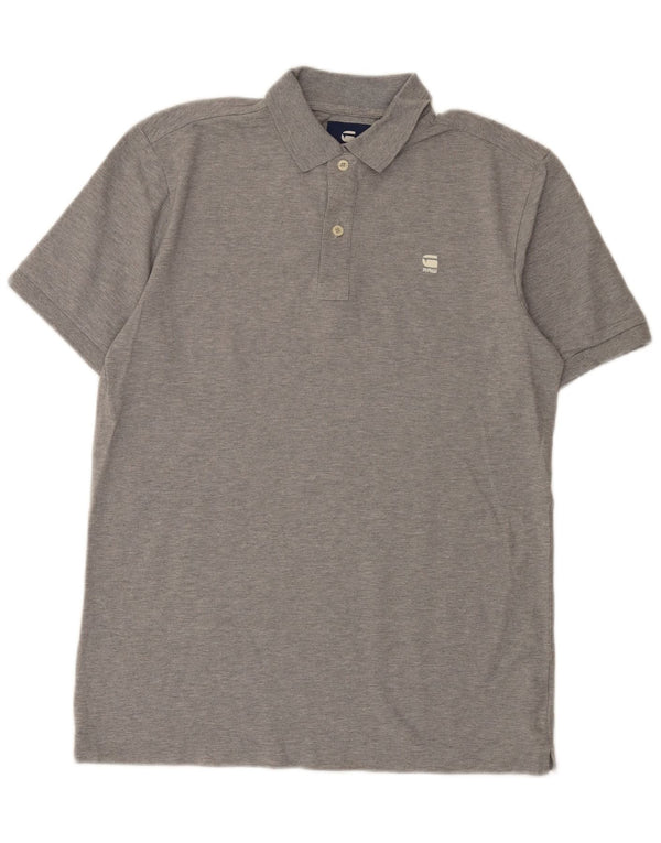 G-Star Mens Polo Shirt Medium Grey Cotton