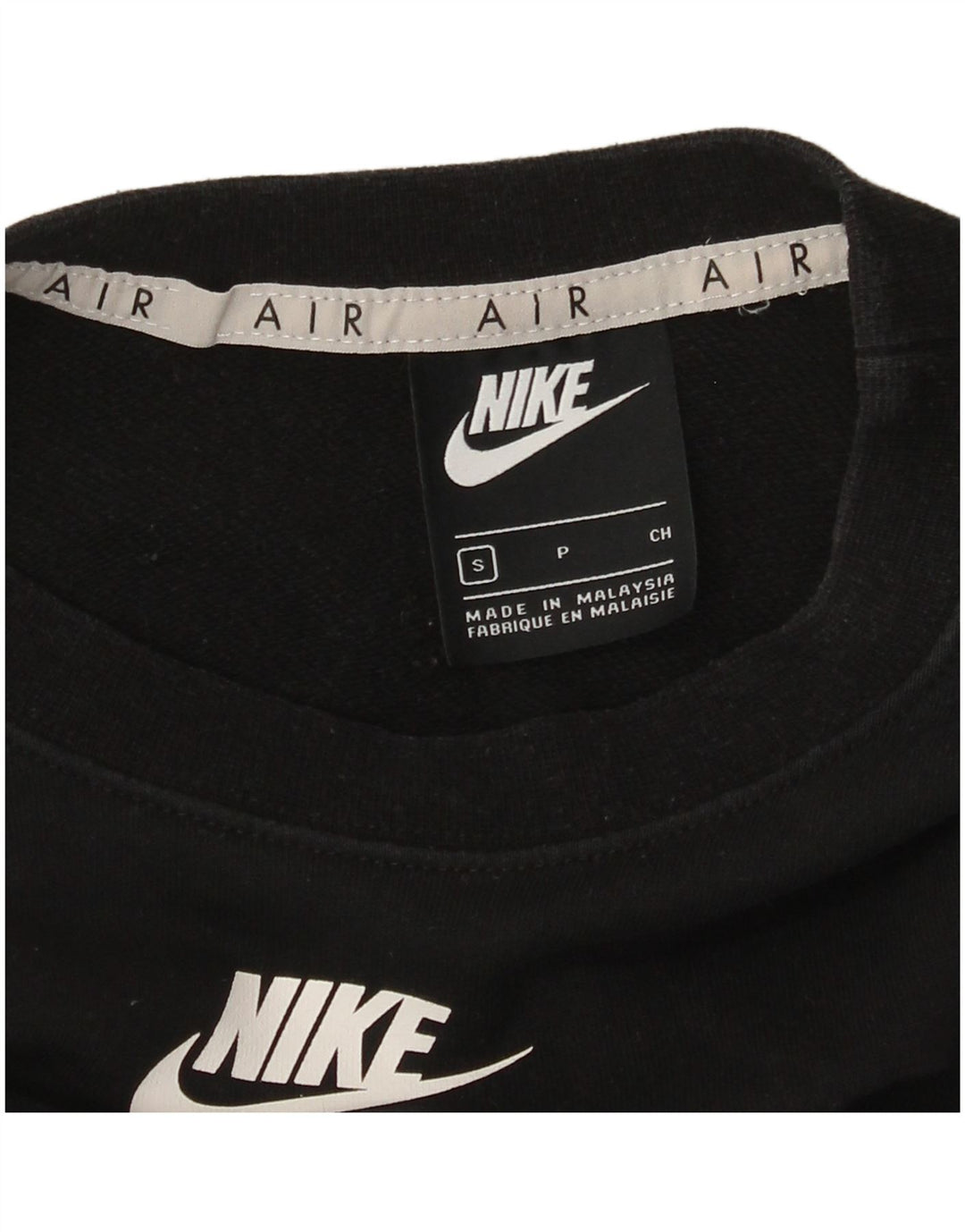 Nike Mujer Oversize Crop Graphic Sudadera Jumper UK 10 Small Negro