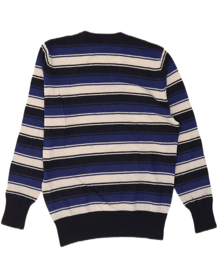 NORTH SAILS Mens Crew Neck Jumper Sweater Medium Navy Blue Striped Wool Vintage North Sails and Second-Hand North Sails from Messina Hembry 