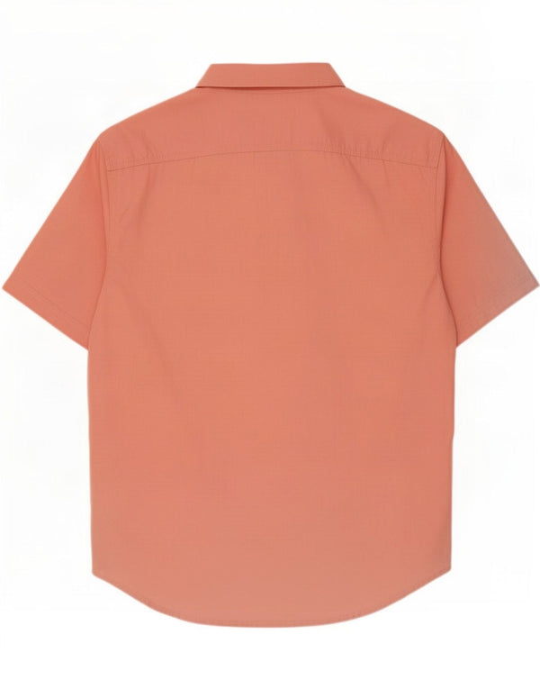 Dockers Camisa Regular Fit De Manga Corta Para Hombre Algodón Naranja Medio