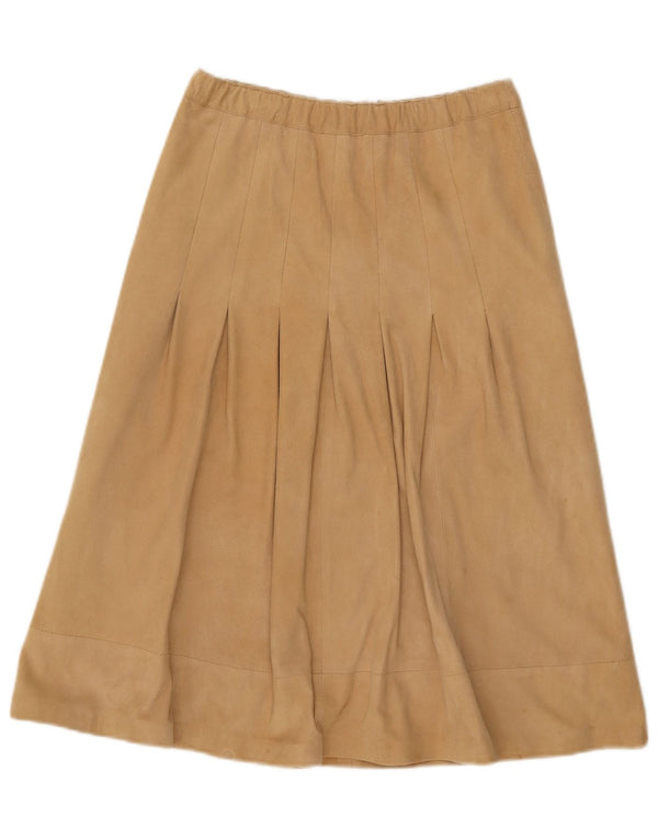 Falda de ante vintage para mujer W30 cuero beige medio