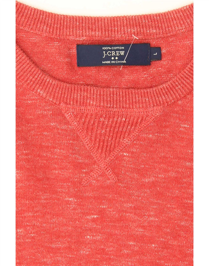 J. Crew Jersey de cuello para hombre de algodón moteado rojo grande