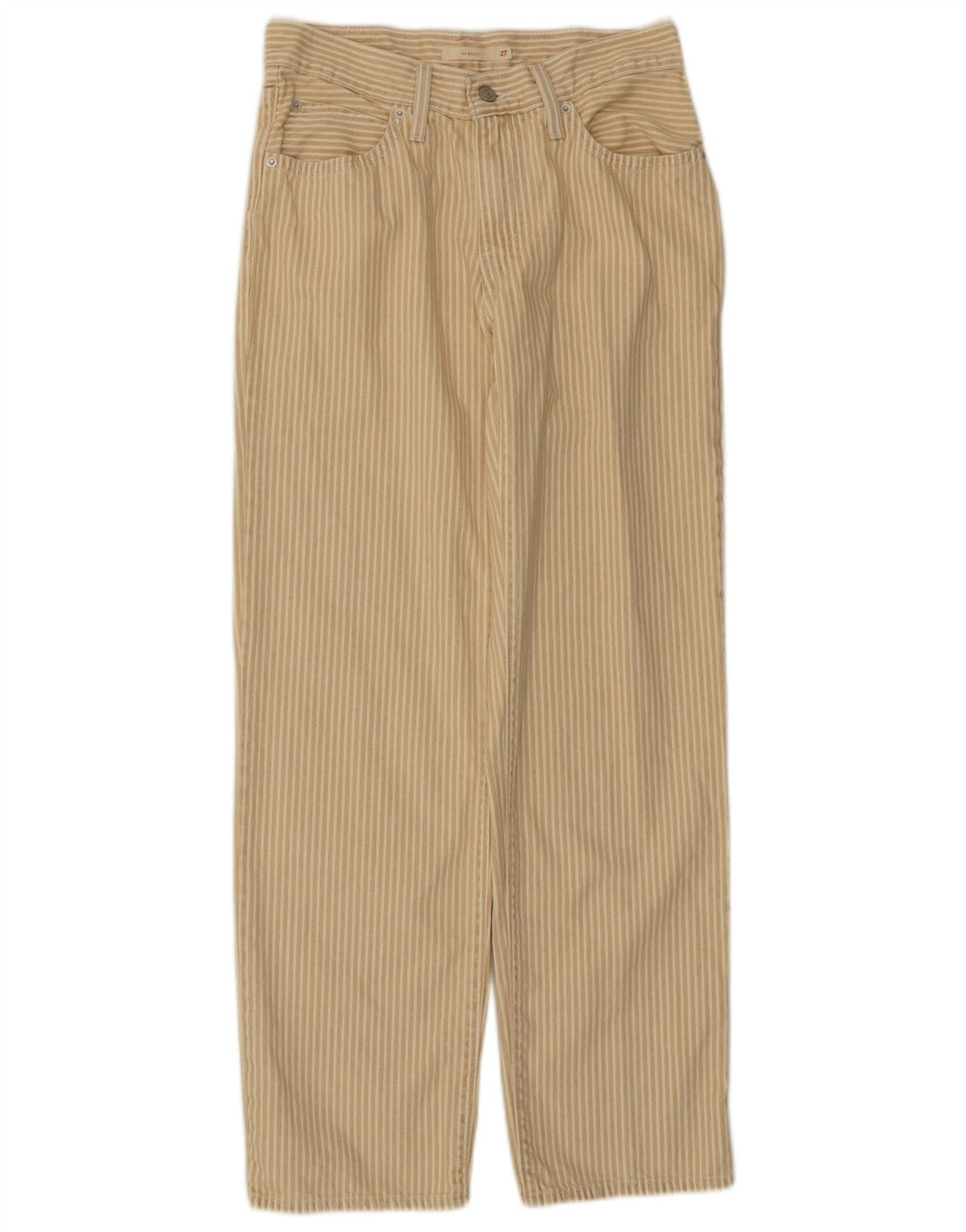 LEVI'S Pantalón Casual Recto Mujer W27 L31 Algodón A Rayas Beige