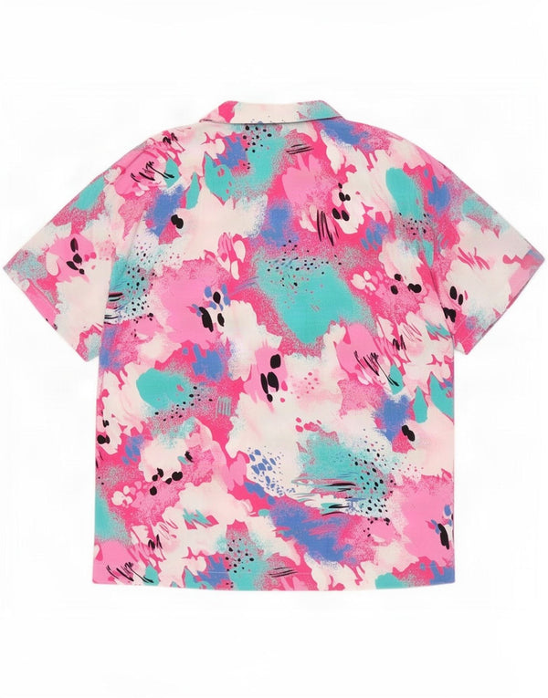 Camisa vintage de gran tamaño para mujer IT 42 Medium Tie Dye multicolor