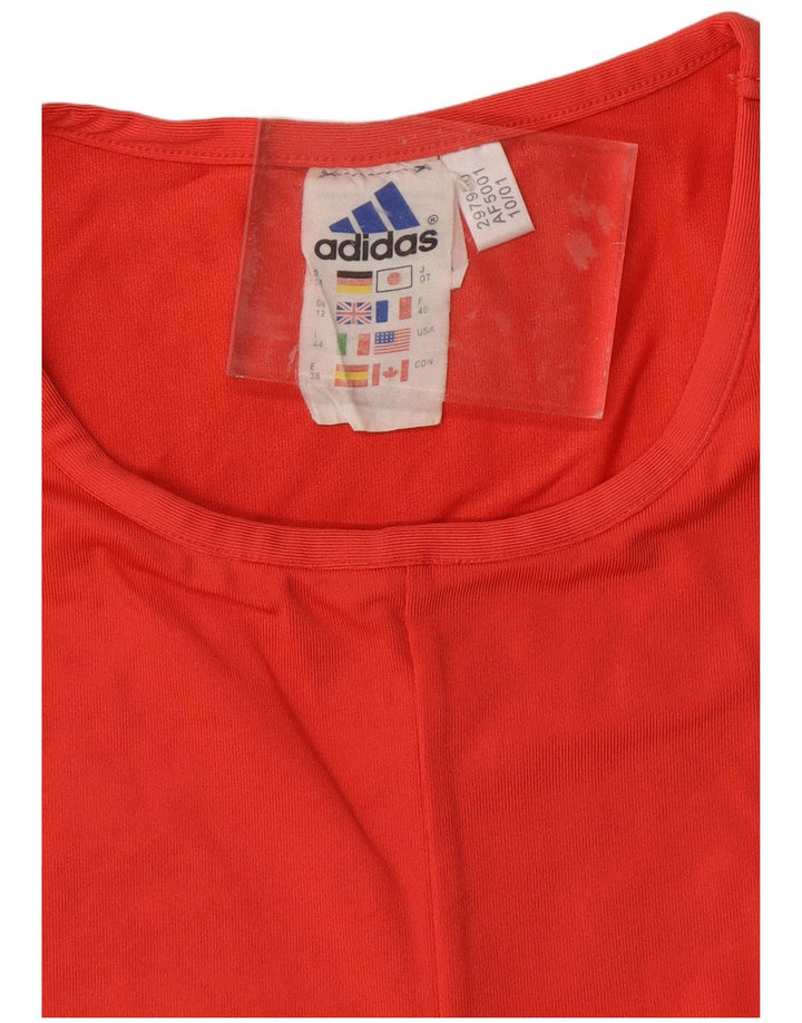 ADIDAS Top corto para mujer UK 12 Mediano Rojo Poliamida
