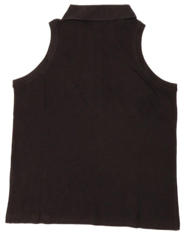 Sergio Tacchini Polo sin mangas para mujer UK 44 Algodón negro mediano