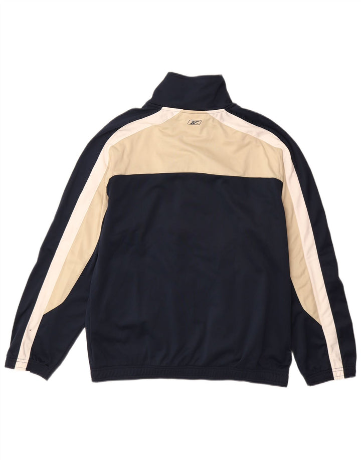 REEBOK Chaqueta superior de chándal para hombre Poliéster con bloques de color azul marino mediano