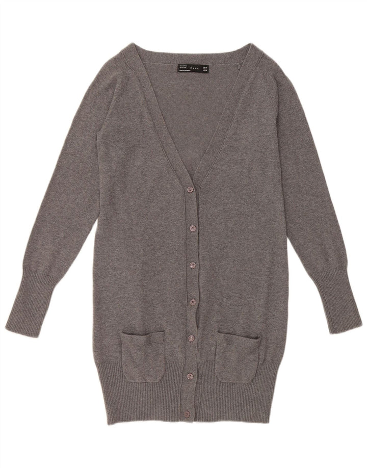 Zara - Cárdigan largo para mujer, talla 40, color gris medio