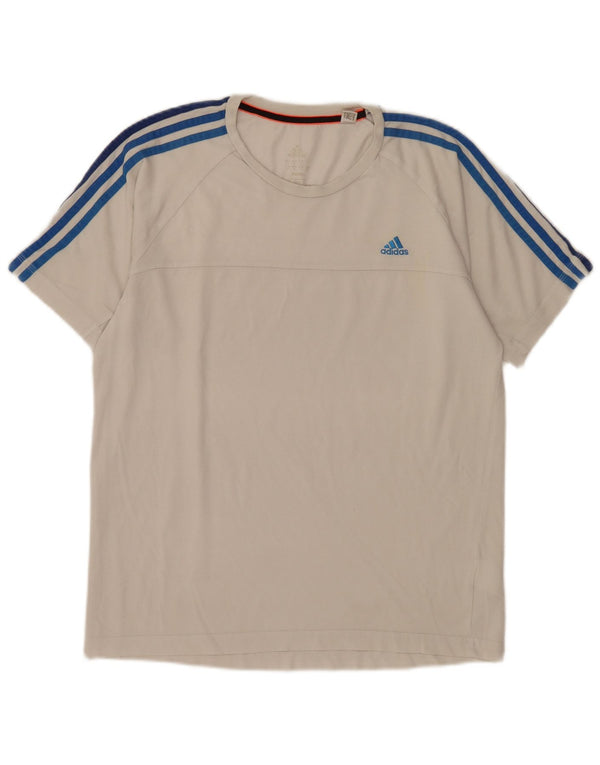 Adidas - Camiseta para hombre, talla grande, color blanco roto, algodón