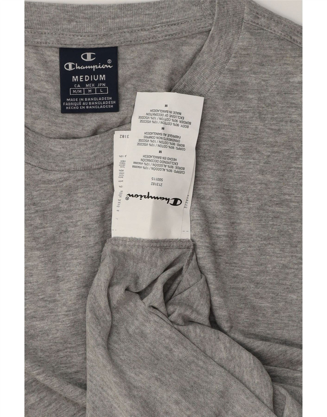 CHAMPION Camiseta para hombre Top de algodón moteado gris medio