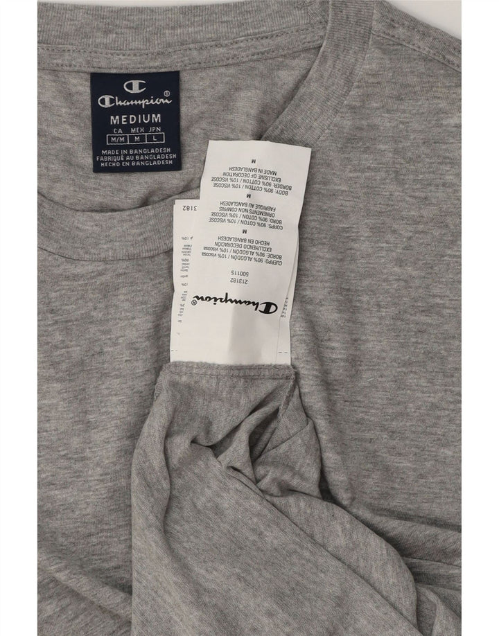 CHAMPION Camiseta para hombre Top de algodón moteado gris medio