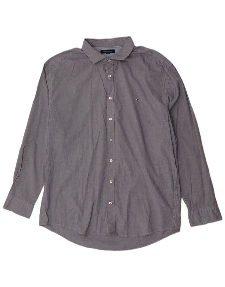 Tommy Hilfiger Camisa para hombre 2XL Pata de gallo azul