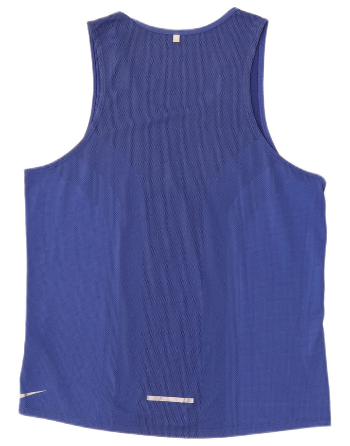 Camiseta sin mangas con gráfico Dri Fit para hombre Nike Poliéster azul medio