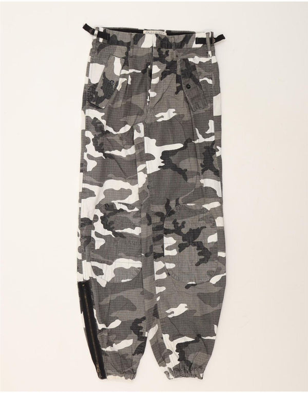 Vintage Mujer Joggers Cargo Pantalones IT 44 Medio W30 L31 Camuflaje Gris
