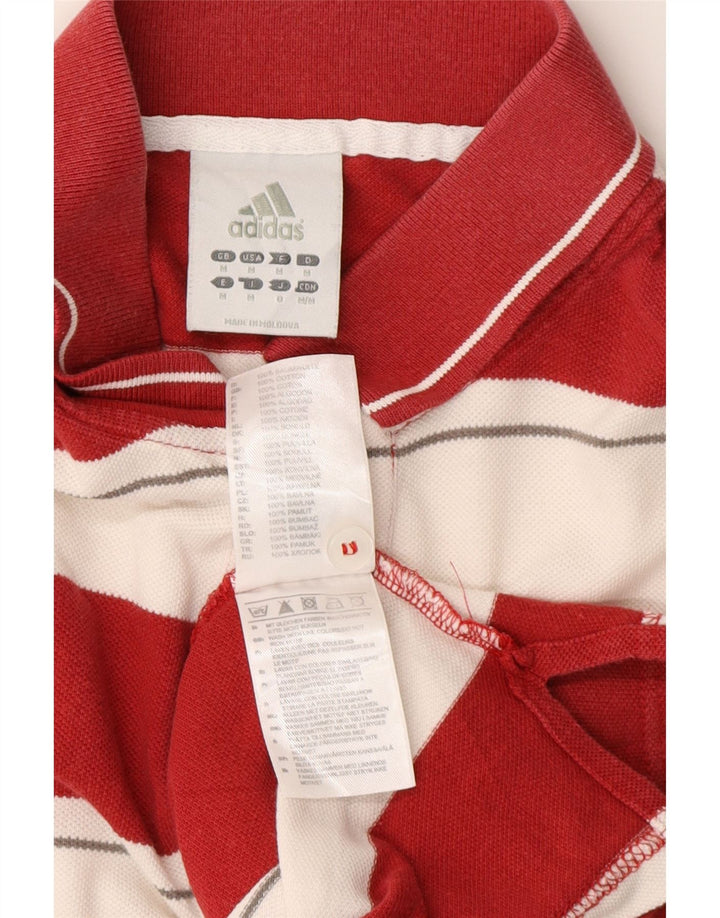 ADIDAS Polo de rugby de manga corta Miami Heat para hombre, rayas rojas medianas