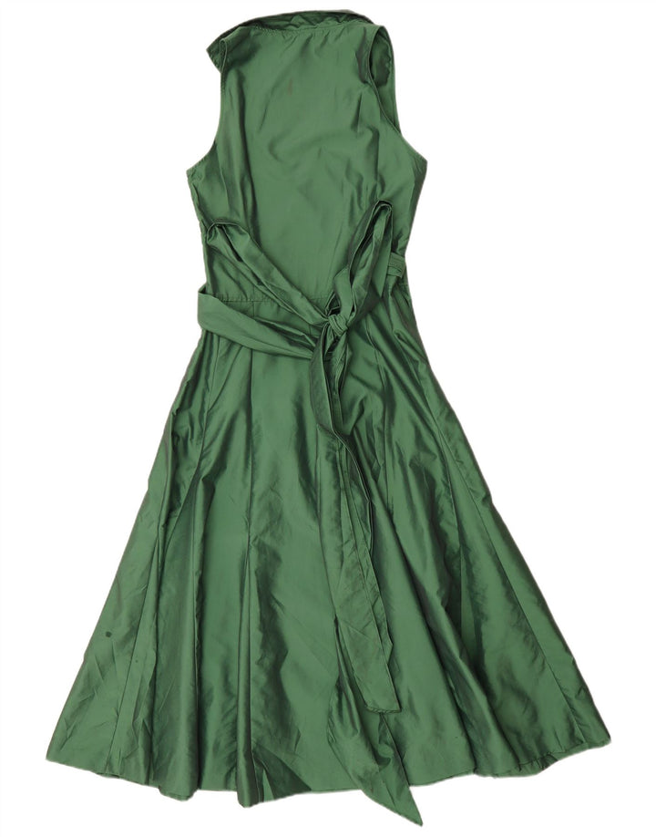 Zara Mujer Maxi Vestido Sin Mangas UK 40 Pequeño Poliéster Verde
