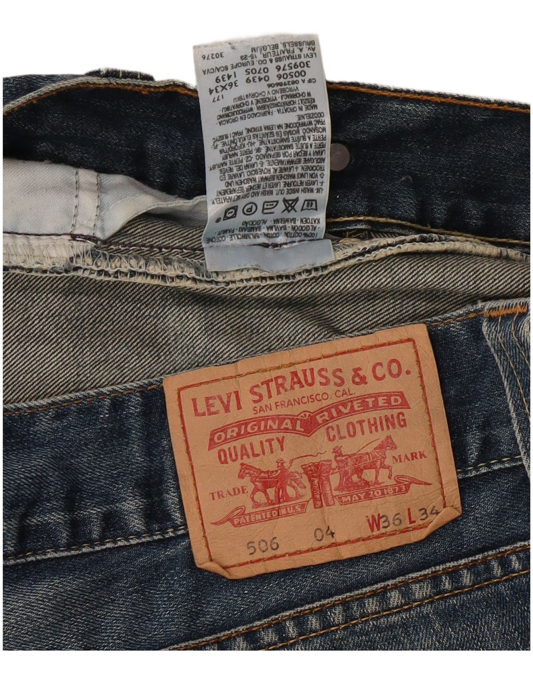 LEVI'S Jeans rectos 506 para hombre W36 L34 Algodón azul