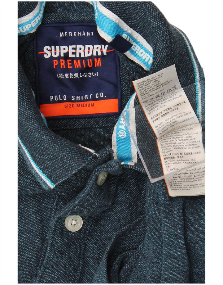 SUPERDRY Polo Hombre Algodón Azul Marino Medio