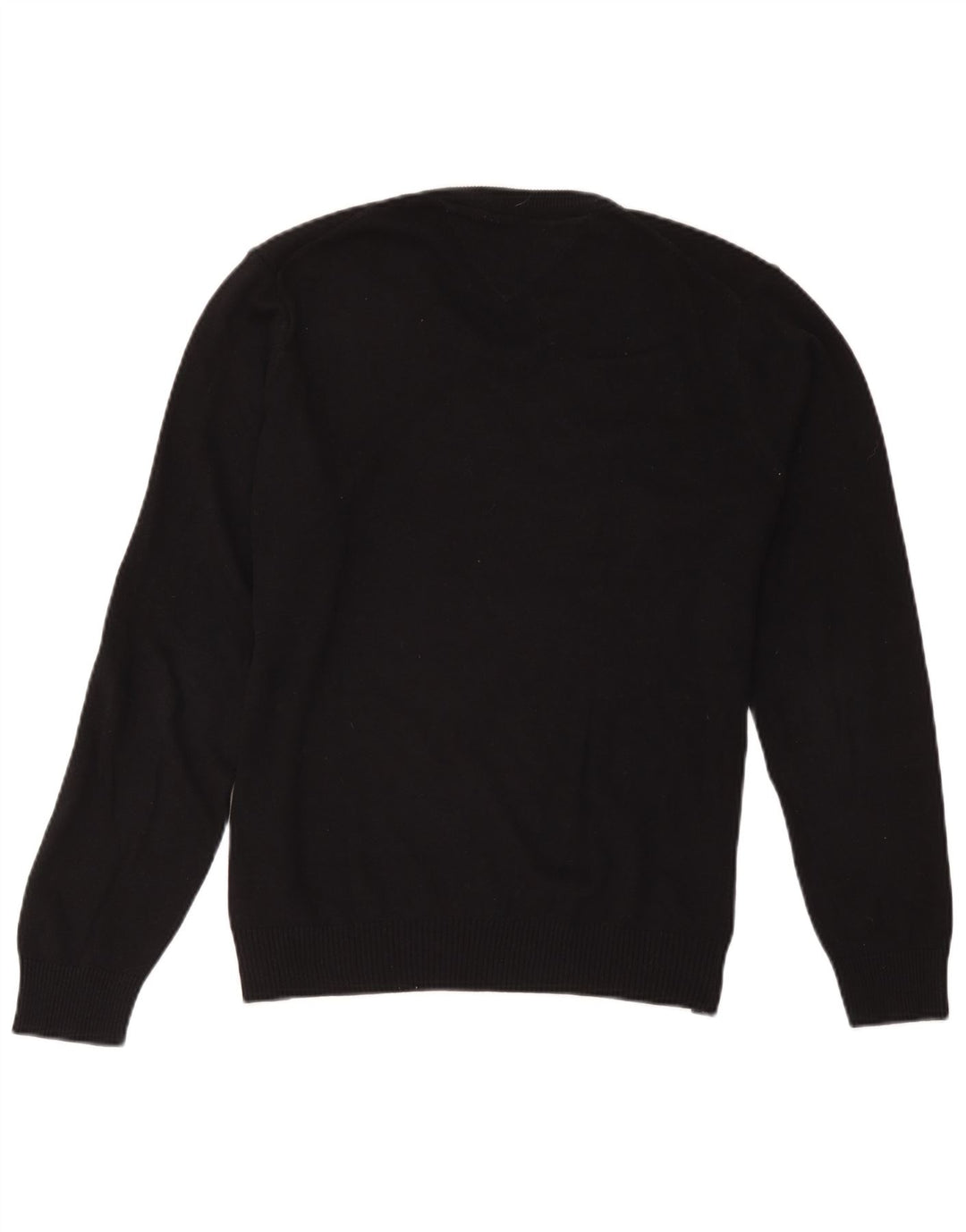 Tommy Hilfiger Jersey con Cuello en V para Hombre Suéter Medio de algodón Negro