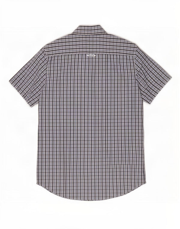 Crew Clothing Camisa de manga corta para hombre Algodón a cuadros azul medio