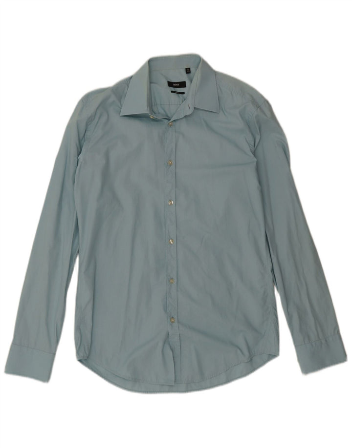 Hugo Boss Camisa Slim Fit para hombre Talla 39 15 1/2 Azul mediano