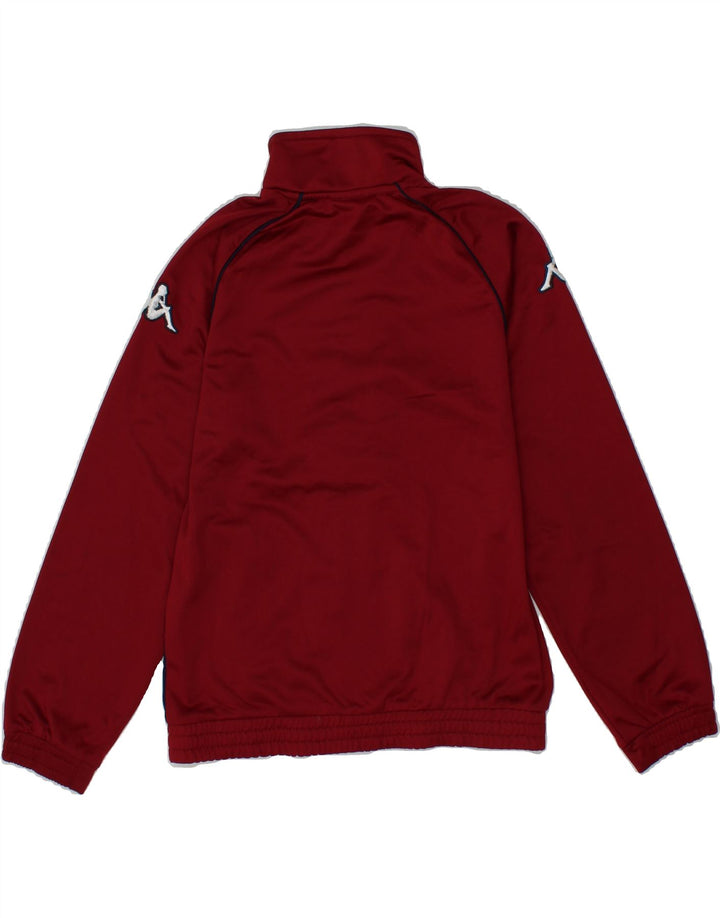 KAPPA Boys Graphic Tracksuit Top Jacket 9-10 Years Maroon Polyester Vintage Kappa and Second-Hand Kappa from Messina Hembry 
