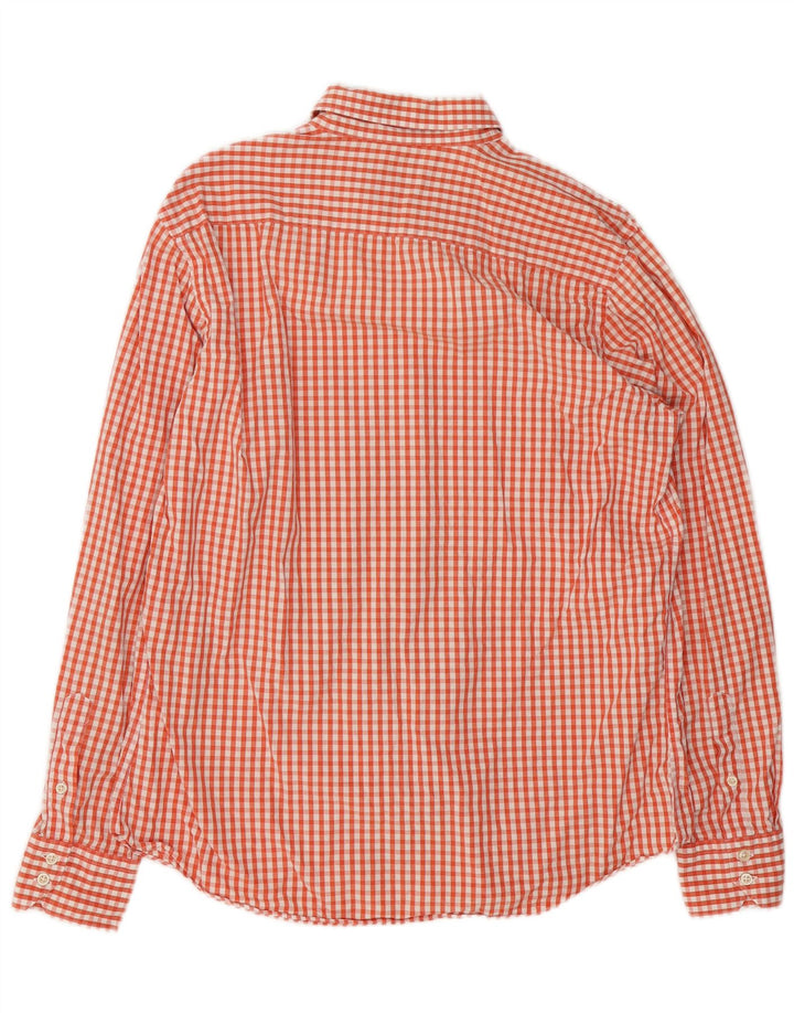 MASSIMO DUTTI Mens Tailored Fit Shirt Large Orange Gingham Cotton Vintage Massimo Dutti and Second-Hand Massimo Dutti from Messina Hembry 